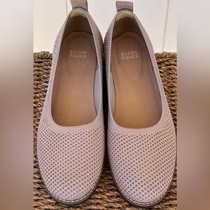 Eileen Fisher Women’s Etta Slip On Flat Knit Upper Tan Size 8.5